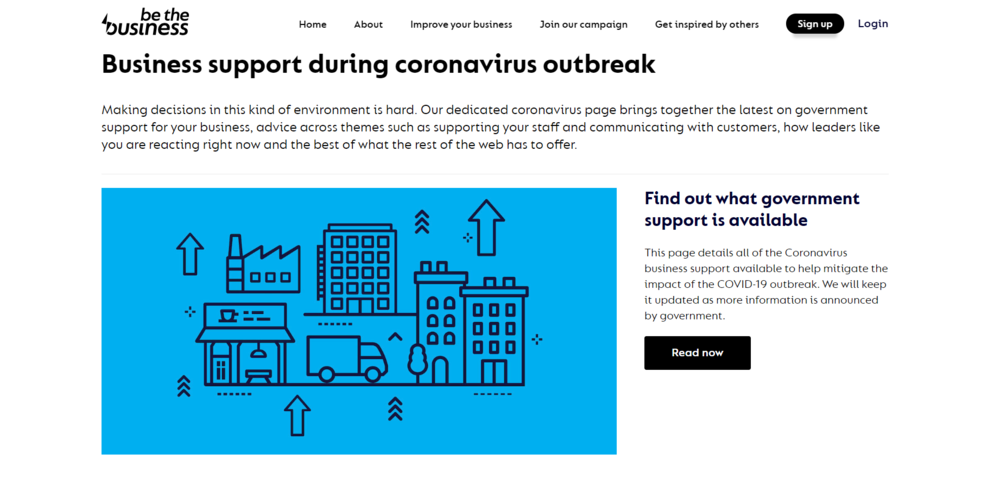 Be The Business Business support during coronavirus outbreak